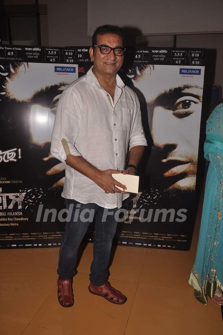 Abhijeet Bhattacharya was seen at the Screening of Benagli Film Buno Haansh