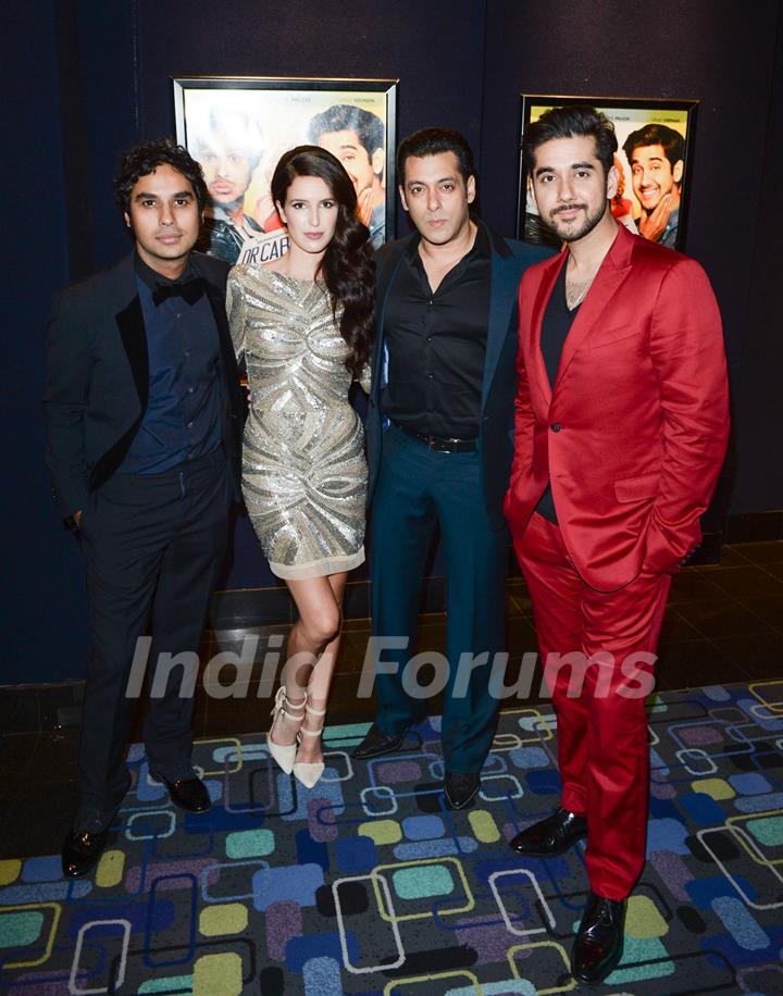 The cast with Salman Khan at the Premiere of Dr. Cabbie in Canada