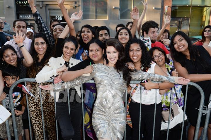 Isabelle Kaif with her fans at the Premiere of Dr. Cabbie in Canada