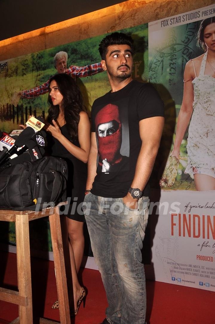 Deepika Padukone addresses the media at the Special Screening of Finding Fanny