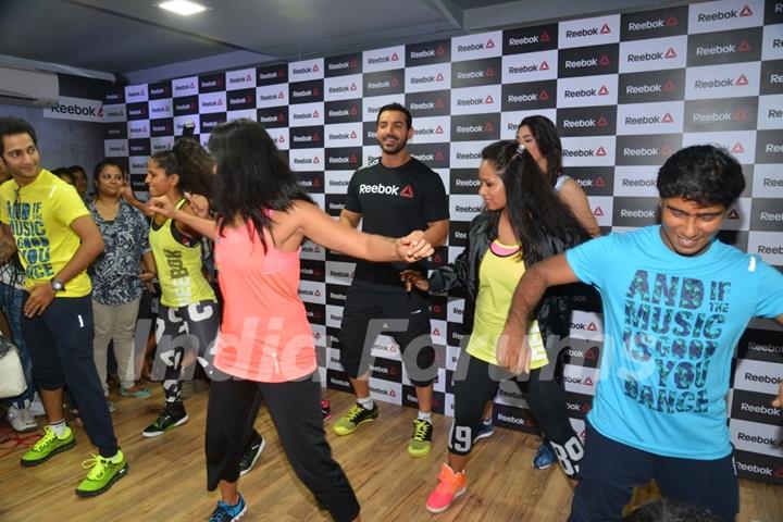 John Abraham and Nargis Fakhri join in for a dance workout session