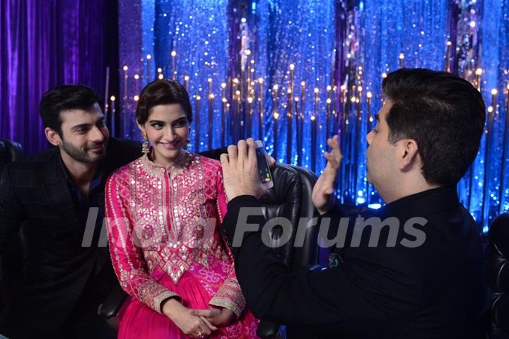 Karan Johar clicks a pic of Sonam Kapoor and Fawad Khan on Jhalak Dikhhlaa Jaa Season 7