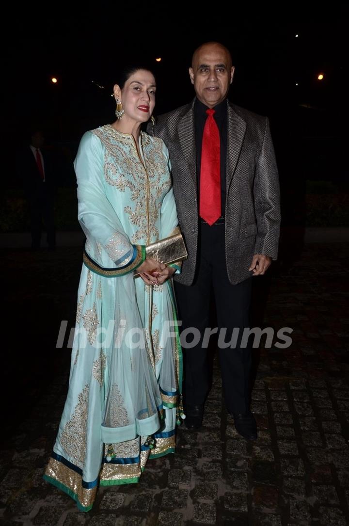 Puneet Issar and his wife were at Nikitan Dheer and Kratika Sengar's Wedding Reception