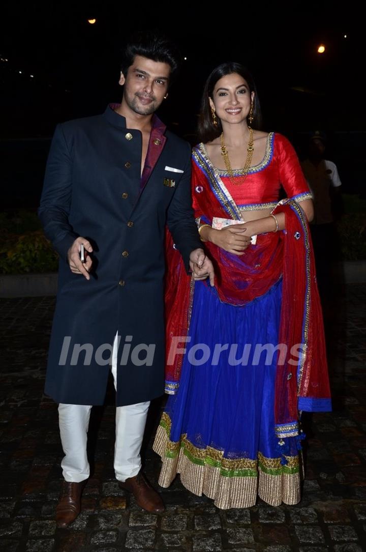 Kushal Tandon and Gauahar Khan were seen at Nikitan Dheer and Kratika Sengar's Wedding Reception