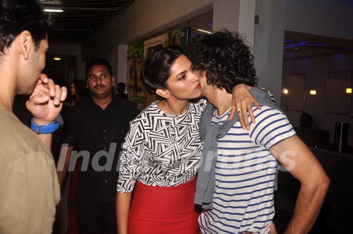 Deepika Padukone snapped hugging Imtiaz Ali at the Screening of Finding Fanny