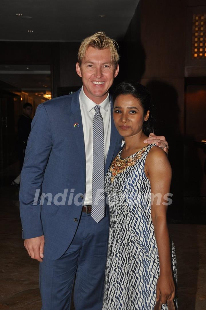 Brett Lee with Tanishta at the Launch of UnIndian Movie