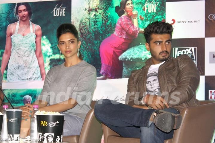 Deepika Padukone and Arjun Kapoor snapped at the Promotions of Finding Fanny in Delhi