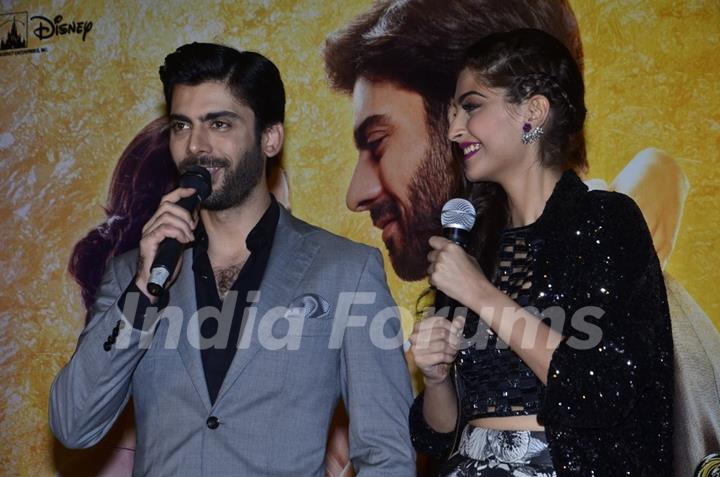 Fawad Khan addressing the audience at the Music Launch of Khoobsurat