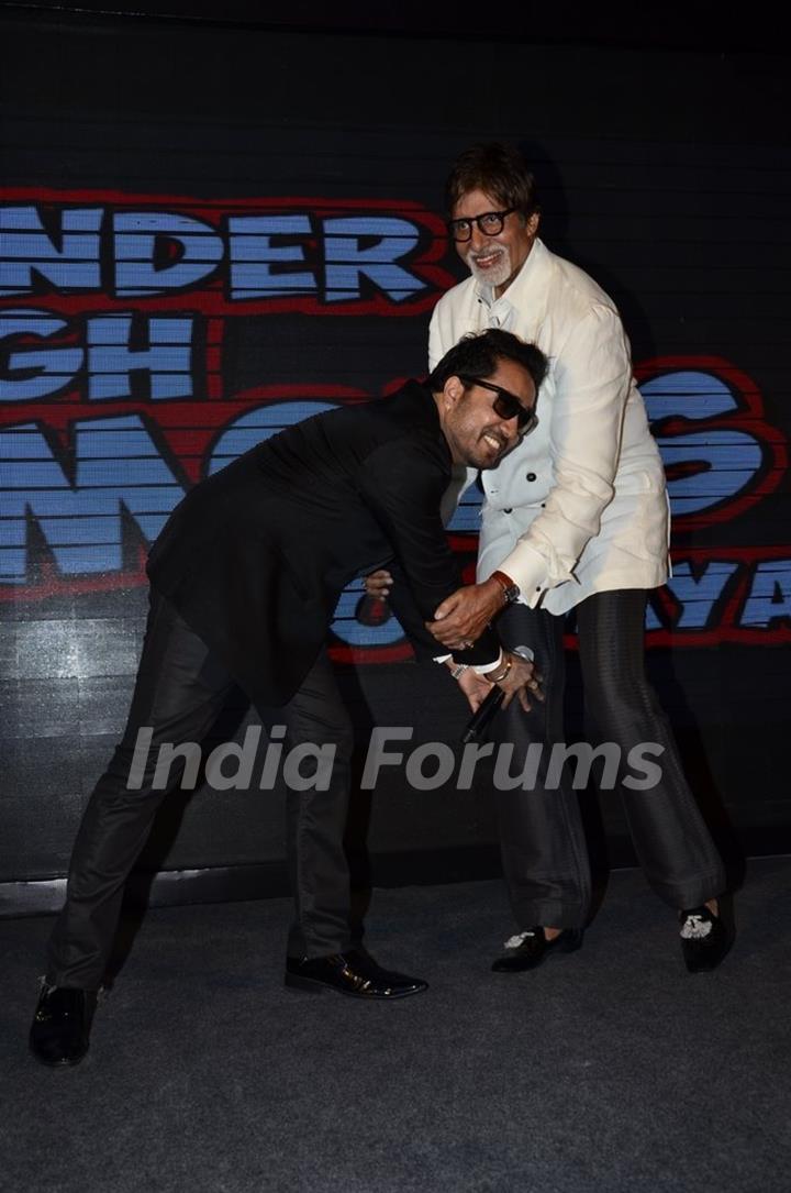 Mika Singh takes blessings from Amitabh Bachchan at the Music Launch