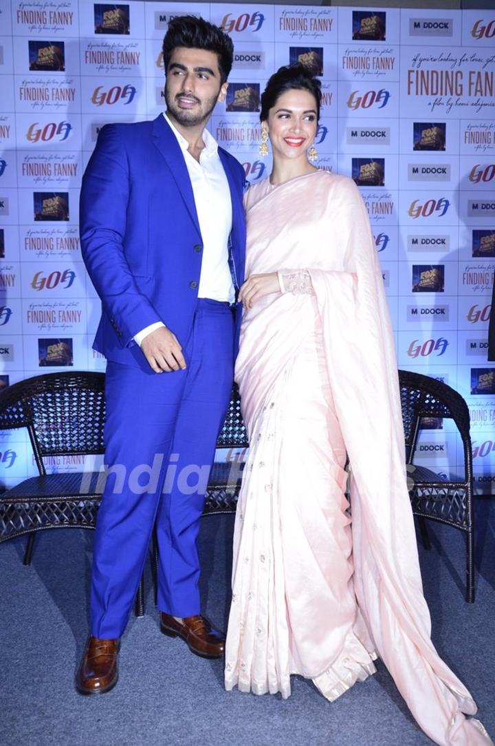 Arjun Kapoor and Deepika Padukone at the Finding Fanny Goa Tourism Event