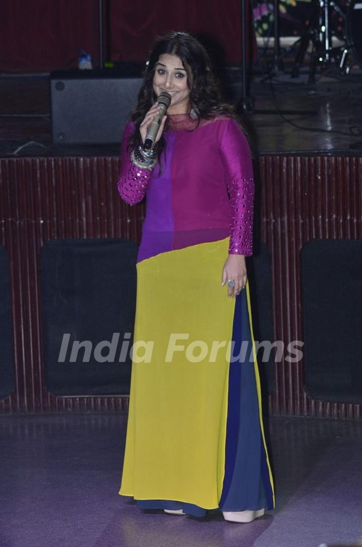 Vidya Balan addresses the Charity Music Concert