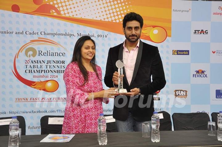 Abhishek Bachchan felicitated at Asian Junior TT Championship