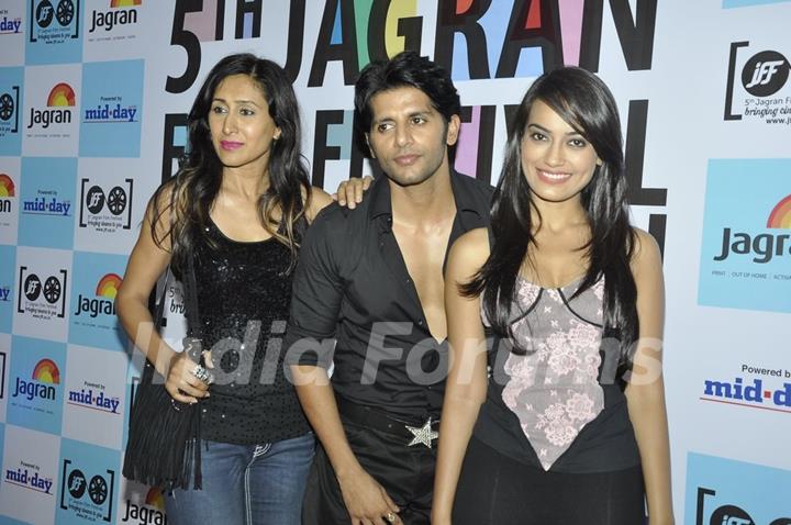 Teejay Sidhu, Karanvir Bohra and Surbhi Jyoti at 5th Jagran Film Festival Mumbai