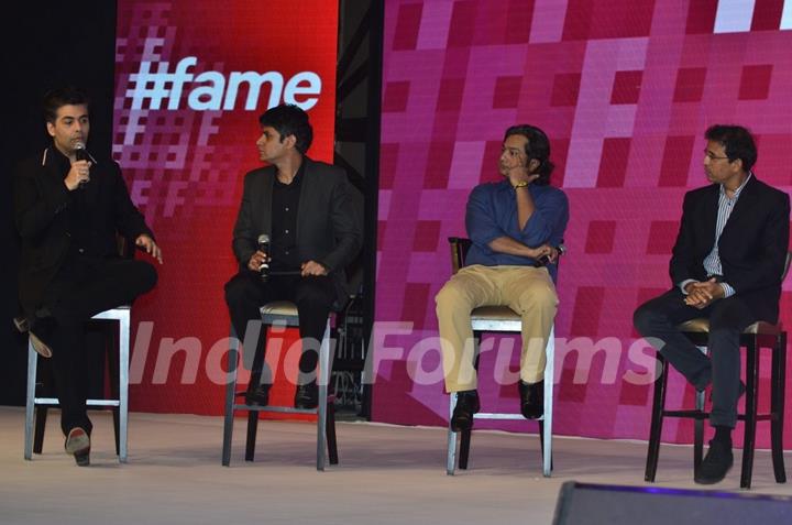 Karan Johar interacting at the Panel Discussion of 'Fame Fashion Network'