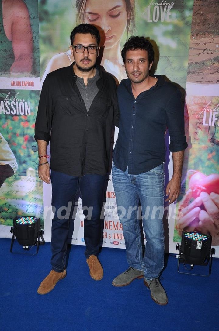 Homi Adajania and Dinesh Vijan pose for the media at the Success Bash of Finding Fanny