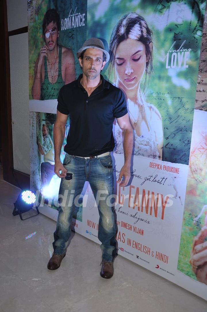 Hrithik Roshan poses for the media at the Success Bash of Finding Fanny