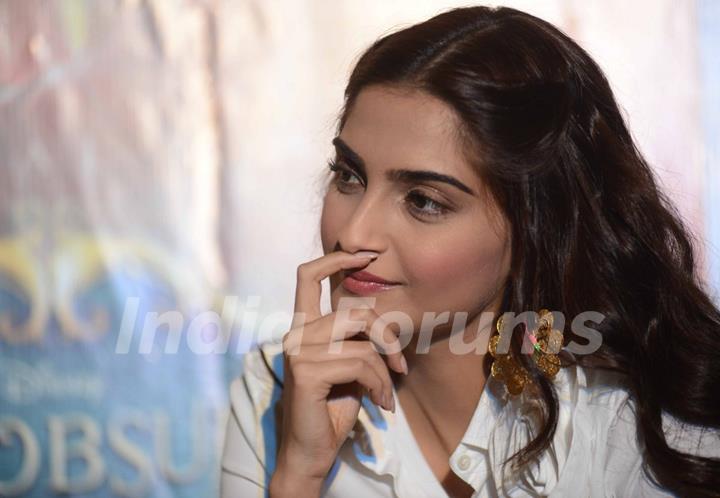 Sonam Kapoor snapped engrossed in a deep thought at the Promotion of Khoobsurat