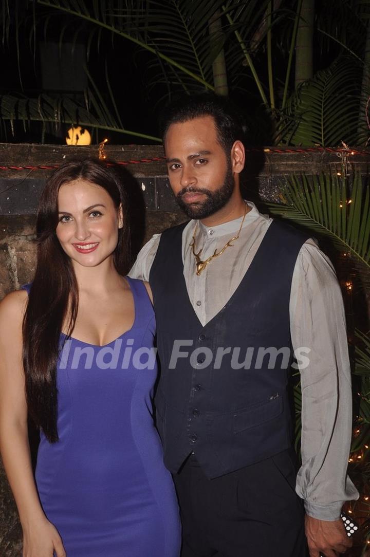 Elli Avram poses with Vj Andy at Rajkumar Kohli's Birthday Bash