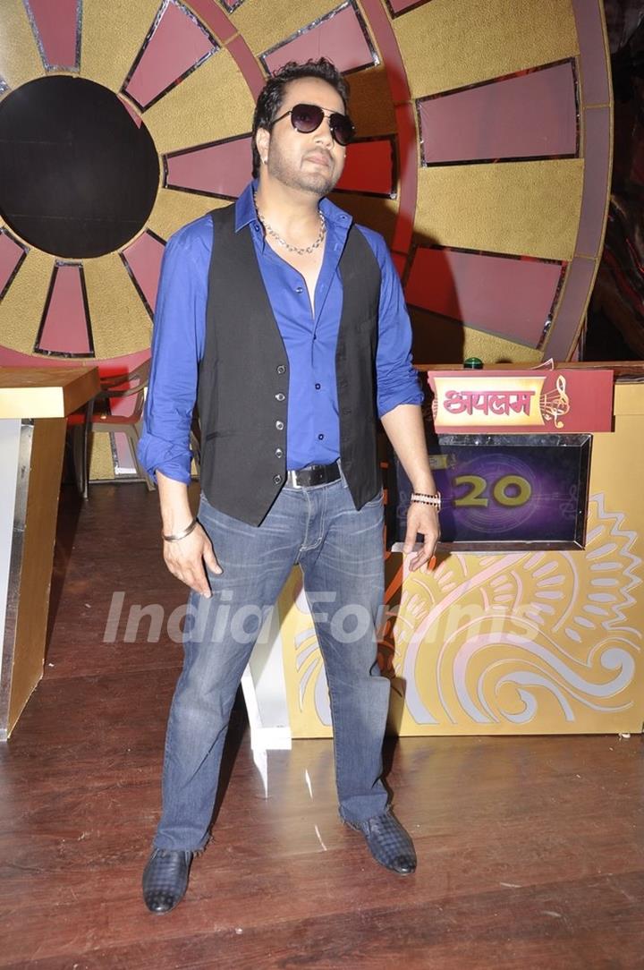 Mika poses for the media at the Launch of SAB TV's New Show 'Family Antakshari'