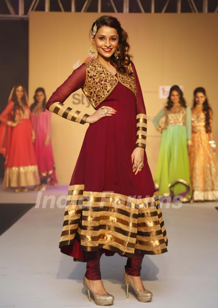 Model showcase the designs at Femina Style Diva 2014 Curtain Raiser