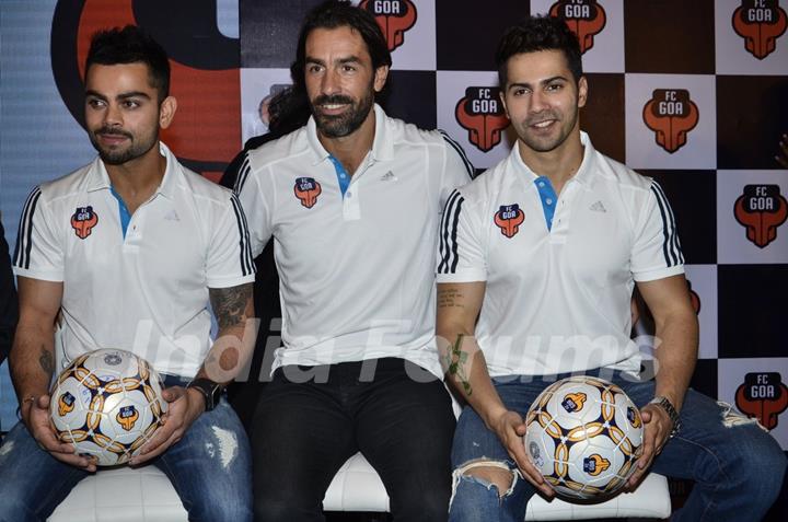 Varun Dhawan and Virat Kohli snapped at FC Goa Official Jersey Launch