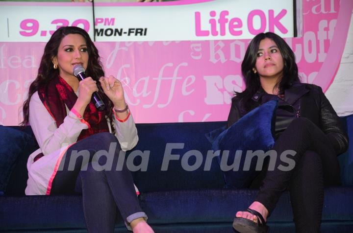 Sonali Bendre addressing the media at the Press Conference of Ajeeb Dastaan Hai Ye