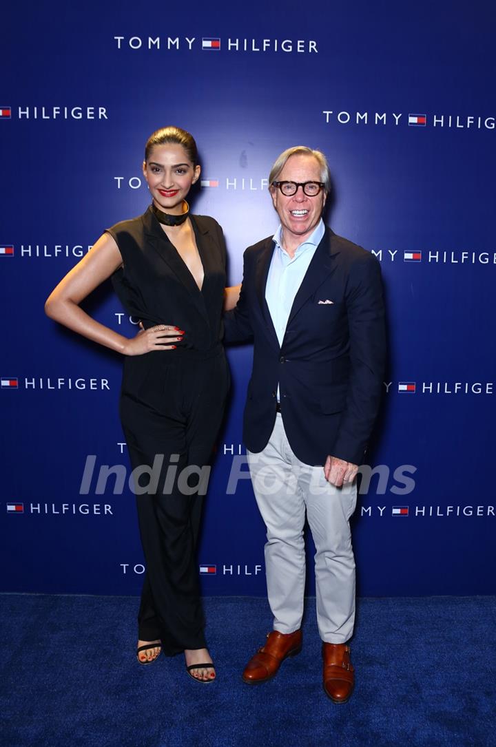 Sonam Kapoor with Mr.Tommy Hilfiger at the Exclusive Press Event