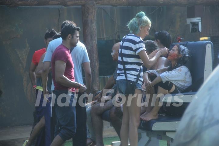 Contestants during a task on Bigg Boss 8