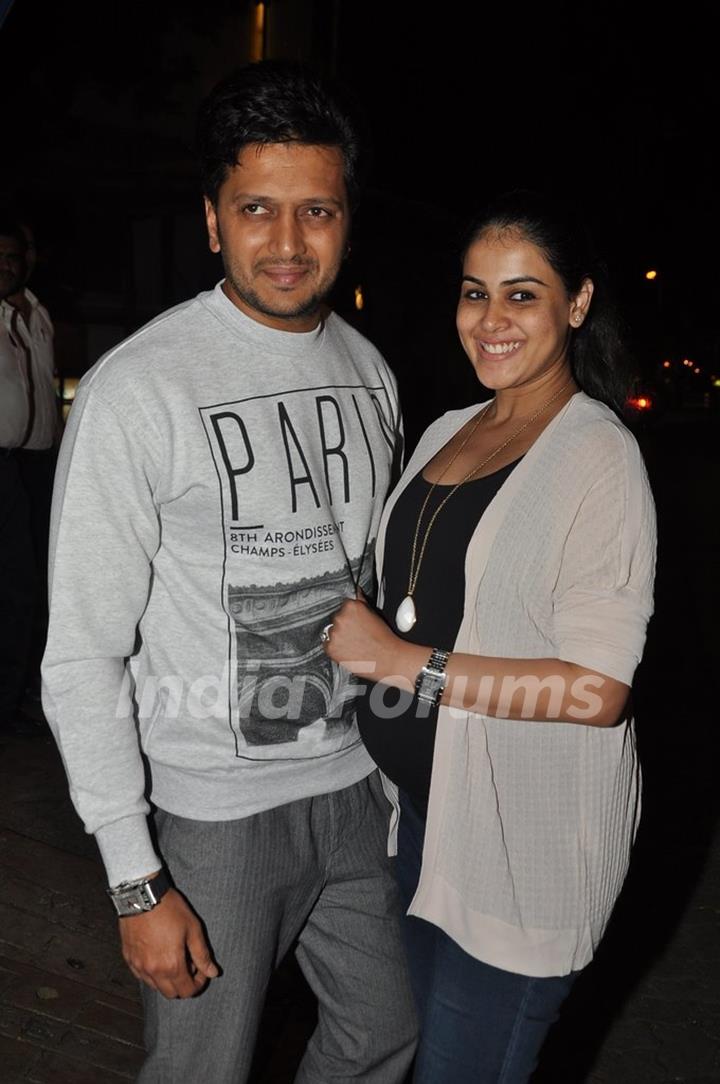 Riteish Deshmukh poses with Genelia at Nido