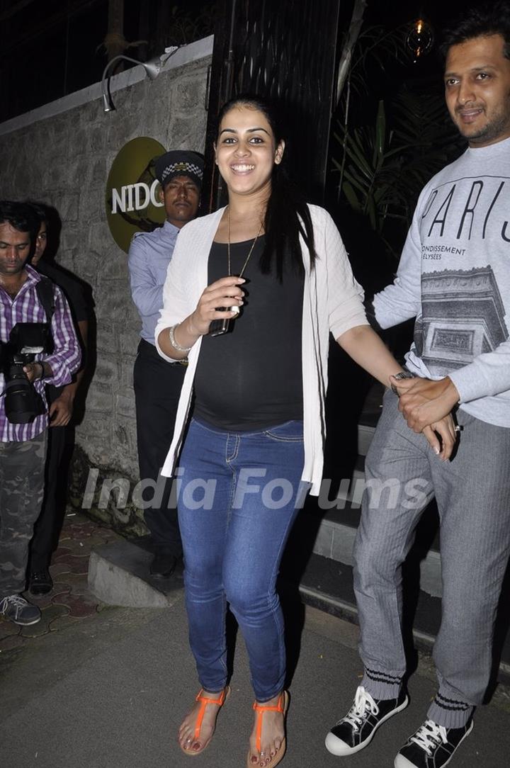 Riteish Deshmukh along with Genelia snapped at Nido