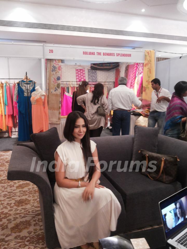 Kim Sharma snapped at the Helping Hands Exhibition