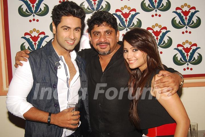 Rajan Shahi poses with Ankit Gera and Adaa Khan on the set of Itti Si Kushi