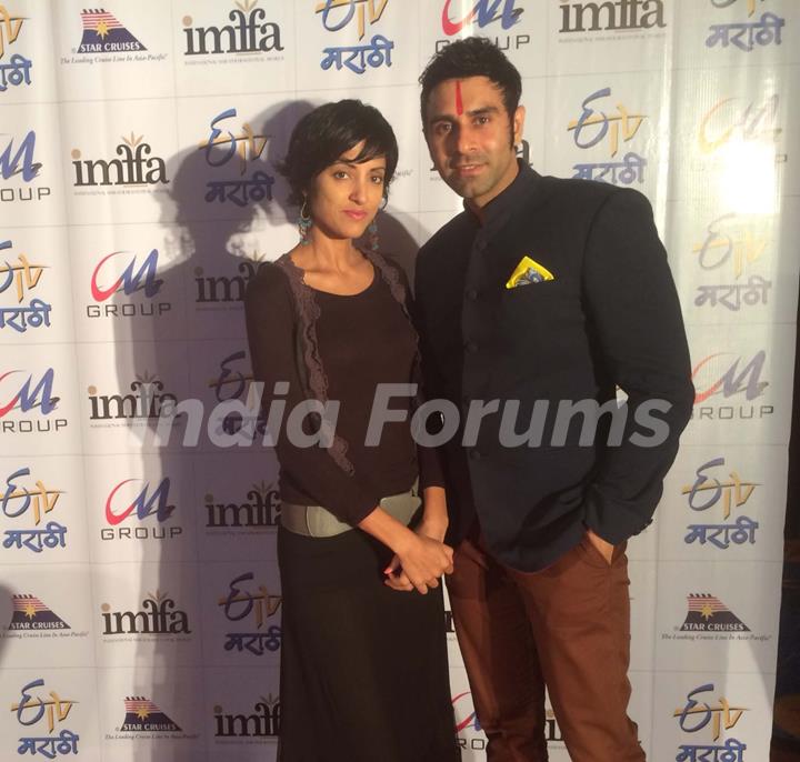 Sandip Soparrkar and Jesse Randhawa pose for the media