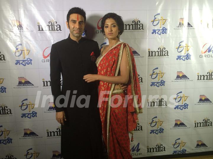 Sandip Soparrkar and Jesse Randhawa pose for the media at IMFFA