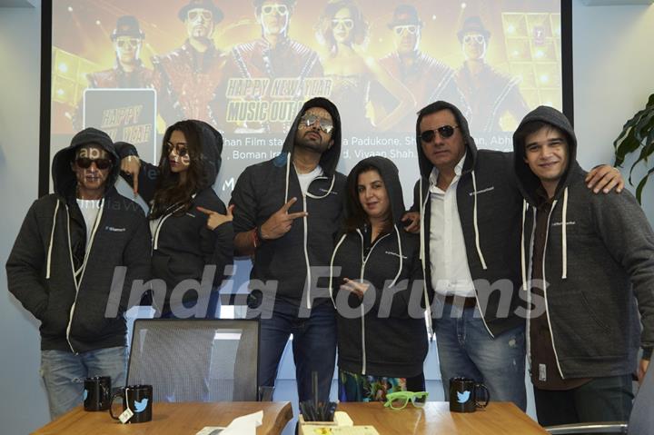 Happy New Year Cast poses for the media at Twitter Headquarters