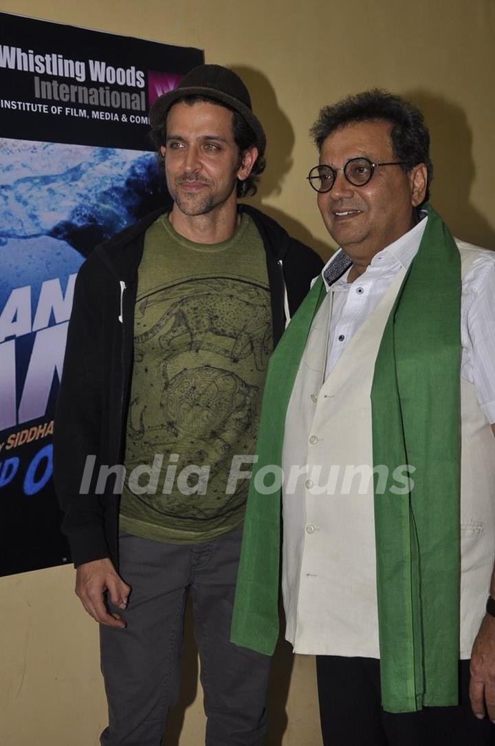 Hrithik Roshan with Shubhash Ghai at the Whistling Woods Cleanliness Drive