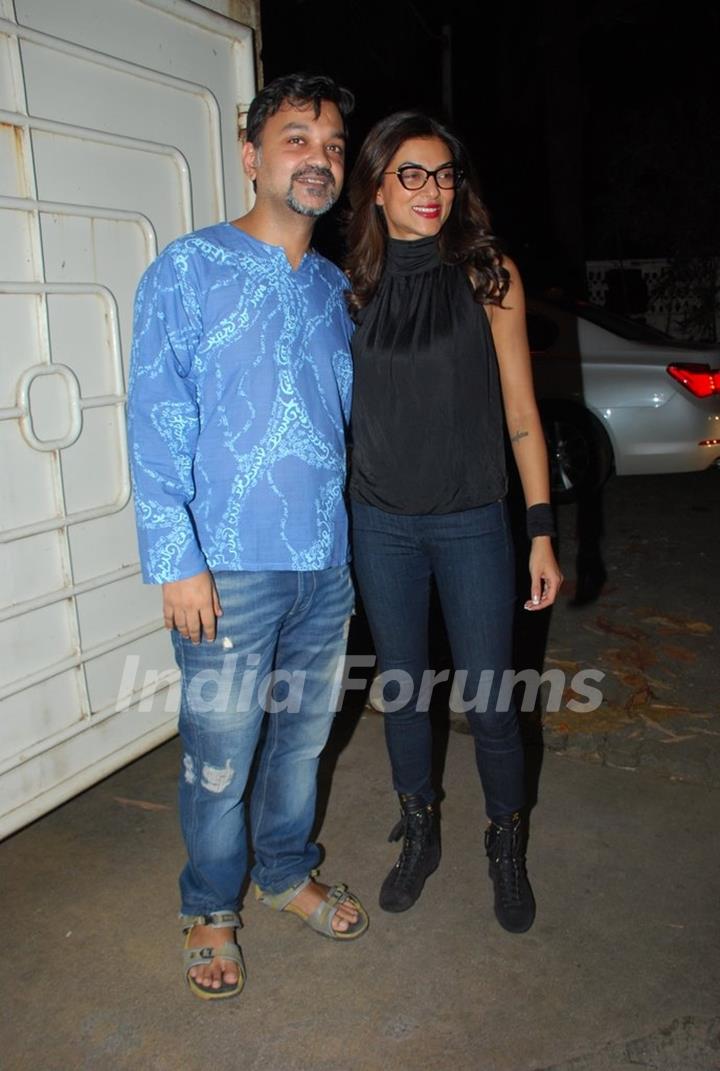 Sushmita Sen poses with a friend at Sunny Super Sound