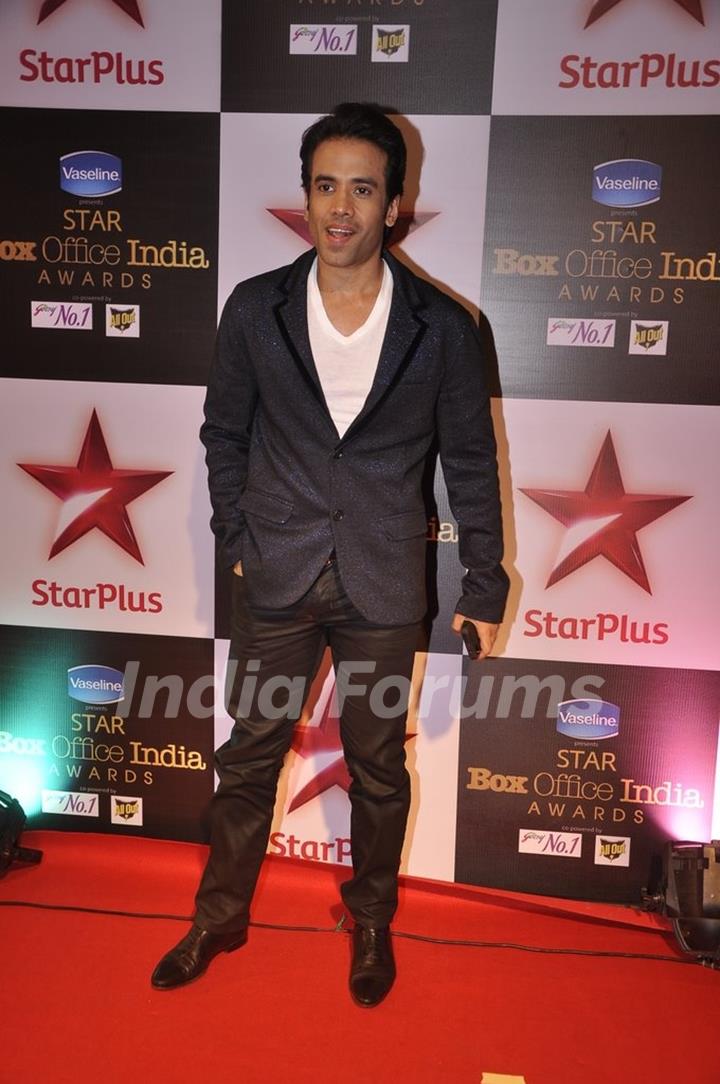 Tusshar Kapoor poses for the media at Star Box Office Awards