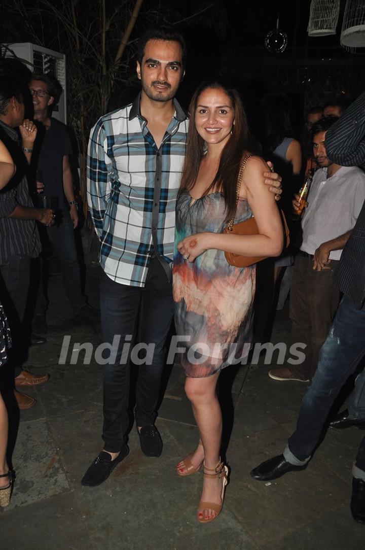 Esha Deol poses with her husband at Nido Barnites