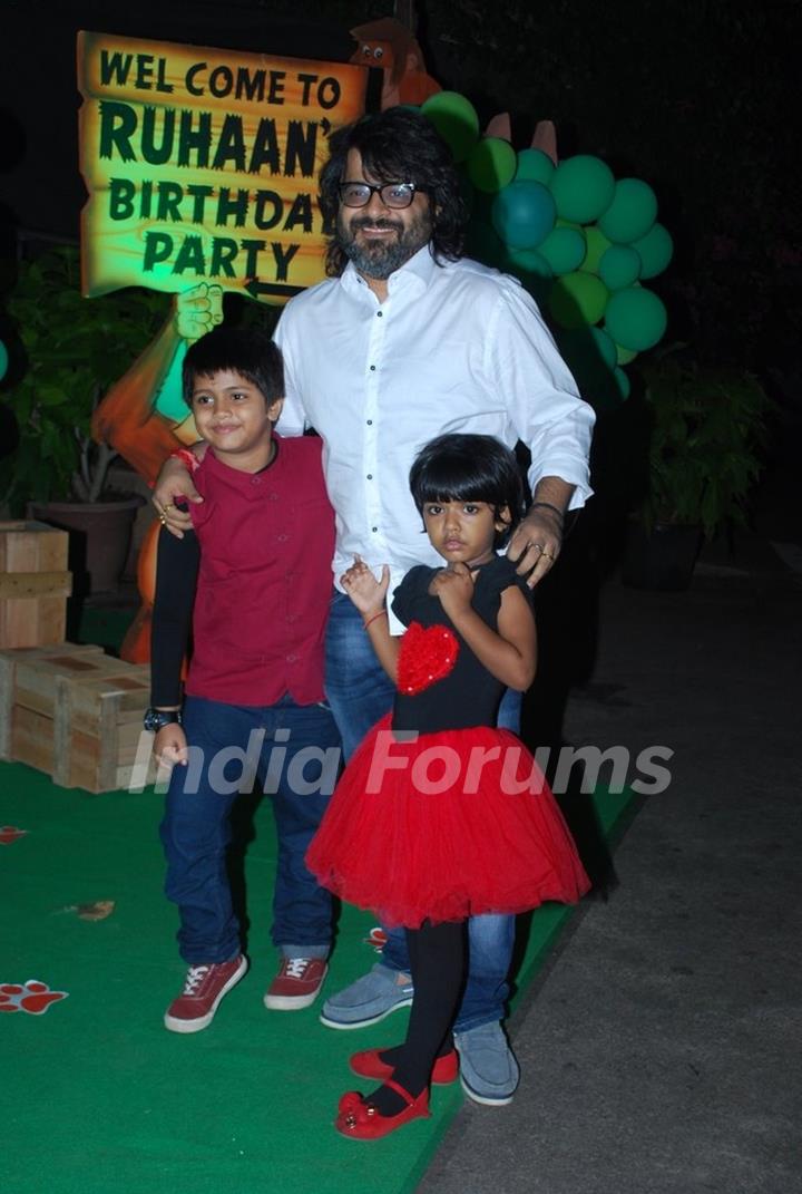 Pritam with his children at Ruhaan's Birthday Party