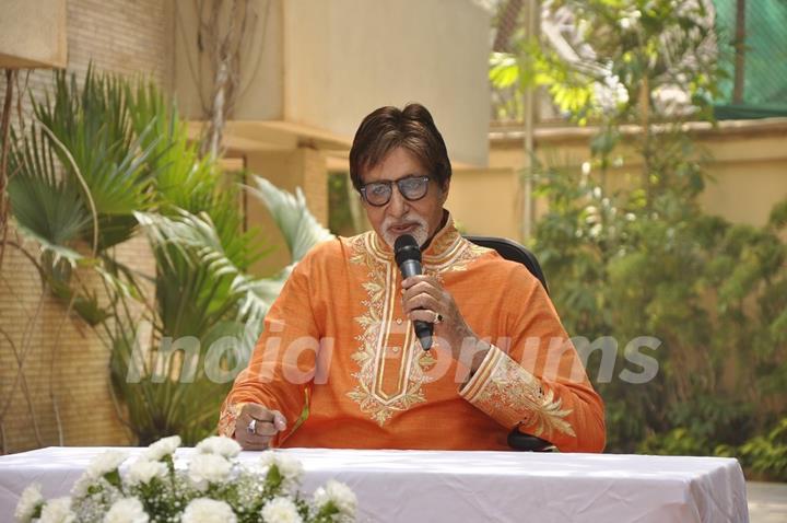 Amitabh Bachchan addressing the media on his Birthday