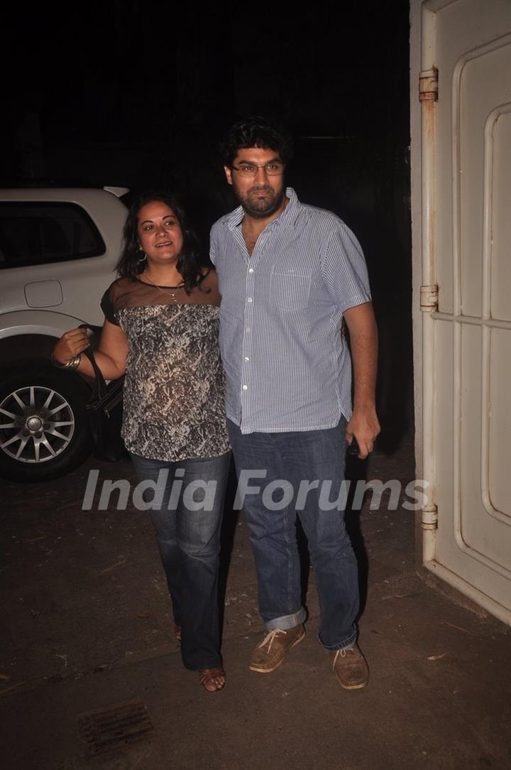 Kunal Roy Kapoor poses with wife at the Special Screening of Sonali Cable