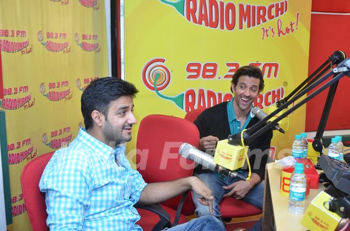 Hrithik Roshan and Siddharth Anand at Radio Mirchi Studio for the success of Bang Bang