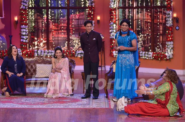 Happy New Year Team enjoying their time on Comedy Nights with Kapil