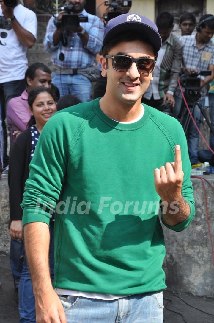 Ranbir Kapoor Casts his Vote