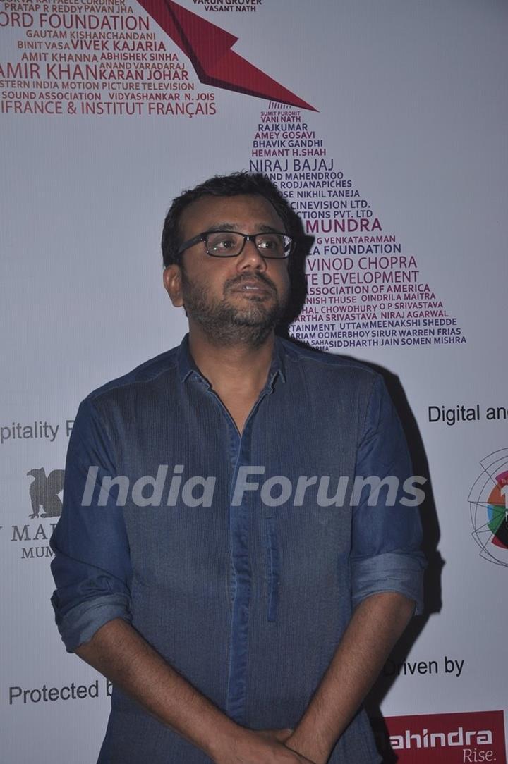 Dibakar Banerjee poses for the media at the 16th MAMI Film Festival Day 3