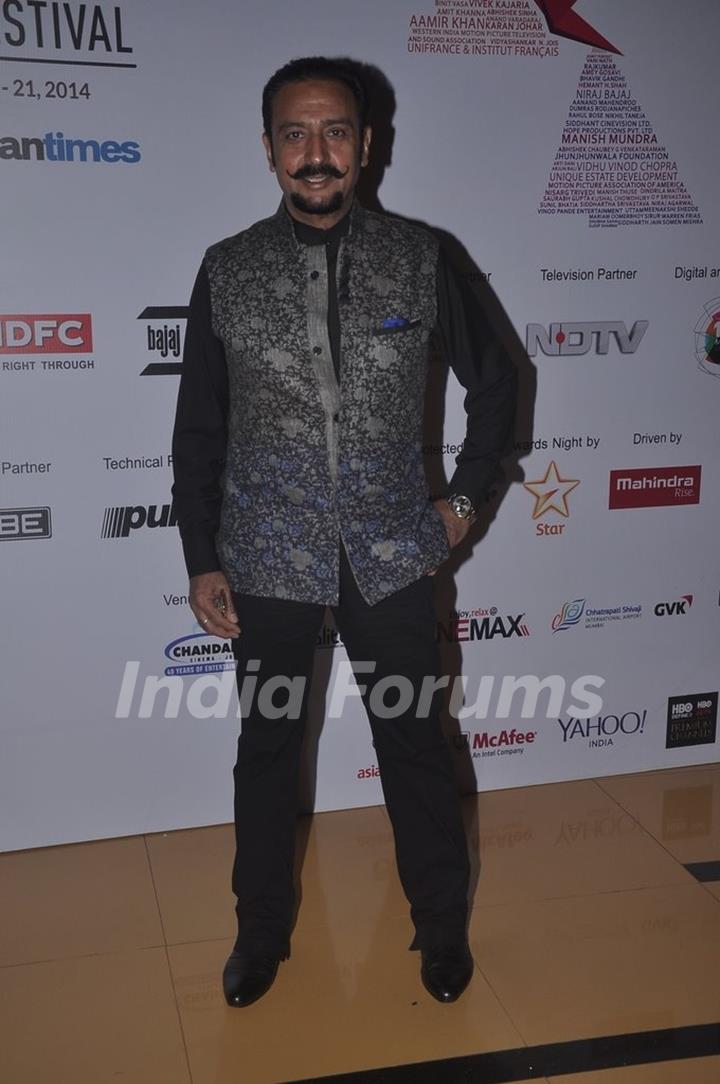 Gulshan Grover poses for the media at the 16th MAMI Film Festival Day 3