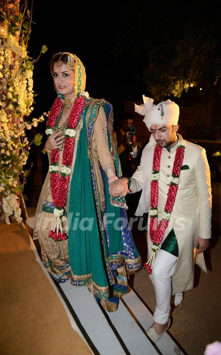 Dia Mirza and Sahil Sangha snapped on their Wedding Day