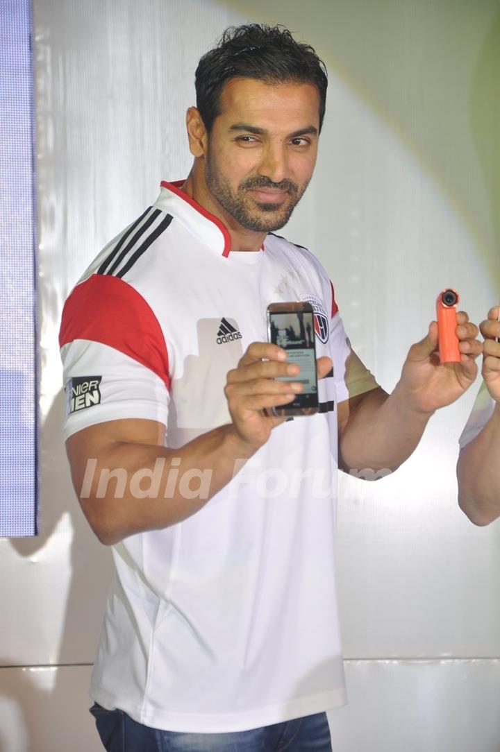 John Abraham was at the Launch of HTC Mobile