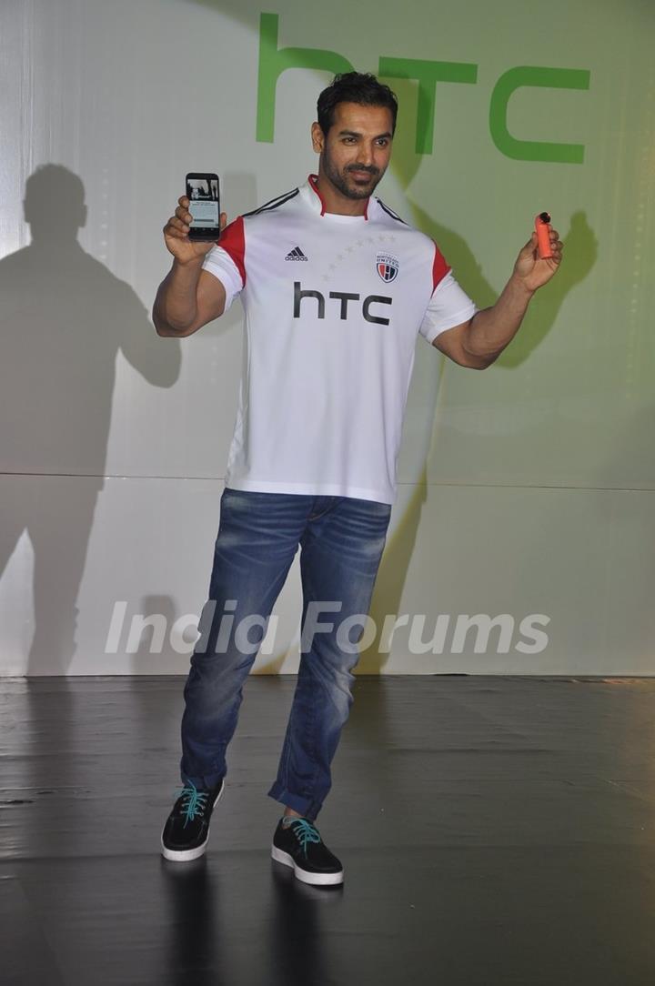 John Abraham was seen at the Launch of HTC Mobile